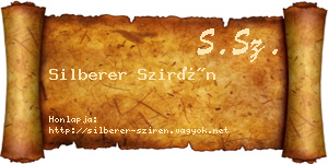 Silberer Szirén névjegykártya